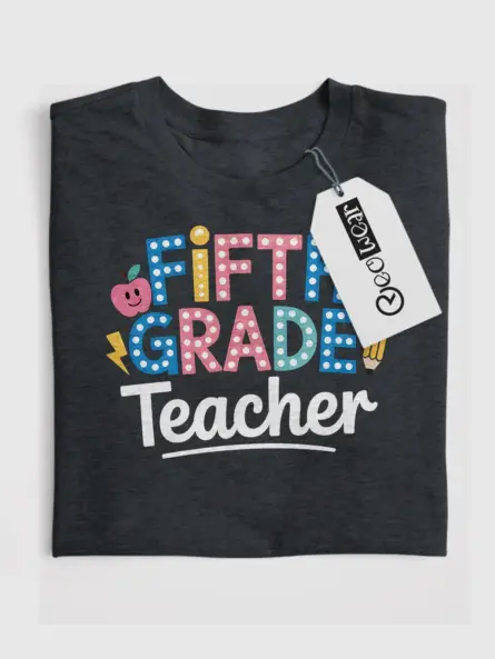 Fifth Grade Teacher Shirt – Cute Polka Dot Power Tee - Image 4
