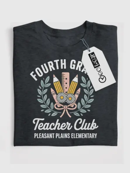 Fourth Grade Teacher Shirt – Vintage Club Spirit Staff Tee - Image 4