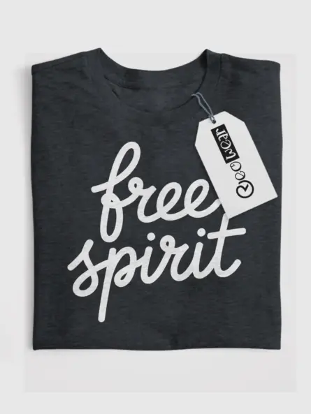 Modern Free Spirit T-Shirt – Minimalist Script Boho Vibes - Image 4