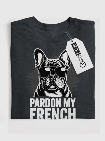 French Bulldog T-Shirt – Bold “Pardon My French” Grunge Dog Tee - Image 4