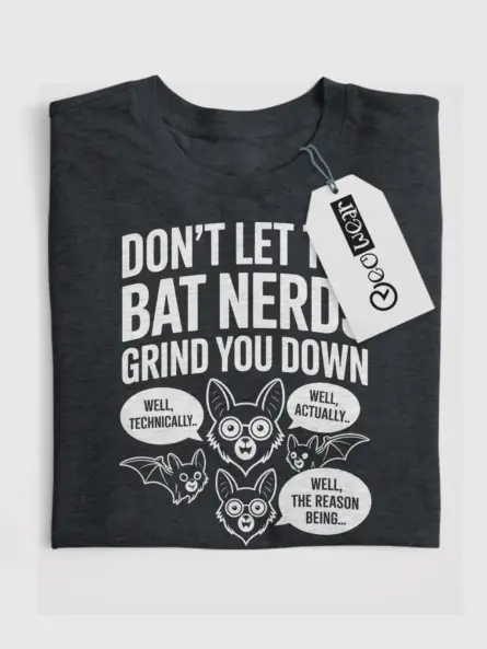 Funny Bat Nerd T-Shirt – “Don’t Let the Bat Nerds” Design - Image 4