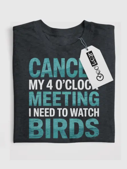 Funny Bird Watching Meeting T-Shirt for Remote Workers & Backyard Birders - Image 4