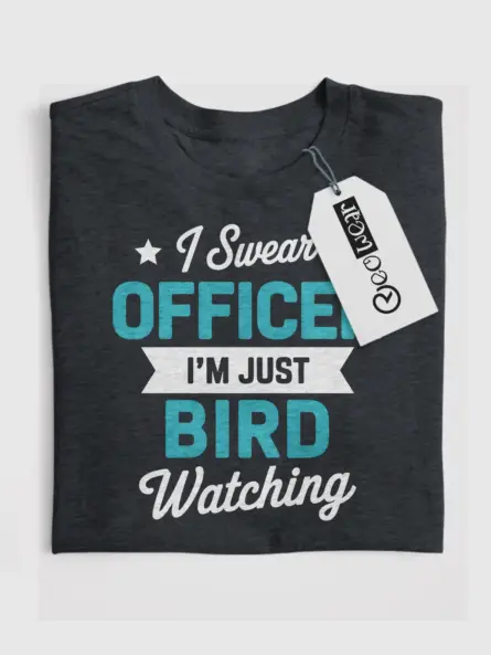 Funny Bird Watching Officer T-Shirt – Police Joke for Birders - Image 4