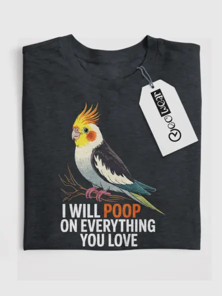 funny cockatiel poop t-shirt for pet lovers