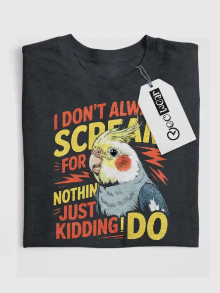 funny cockatiel screaming t-shirt