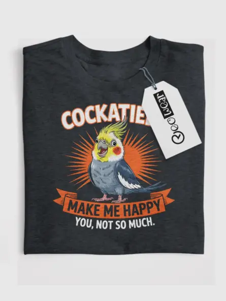 Funny Cockatiel T-Shirt for Bird Lovers – Cheerful Pet Bird Graphic Tee - Image 4