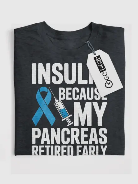 Funny Diabetes T Shirt – Bold Pancreas Retired Early Tee - Image 4