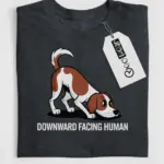 funny dog yoga t-shirt