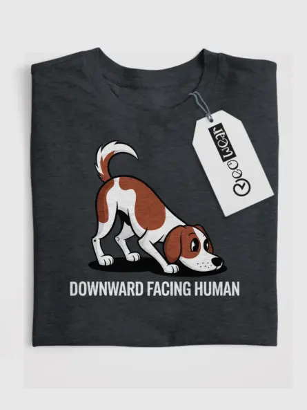funny dog yoga t-shirt
