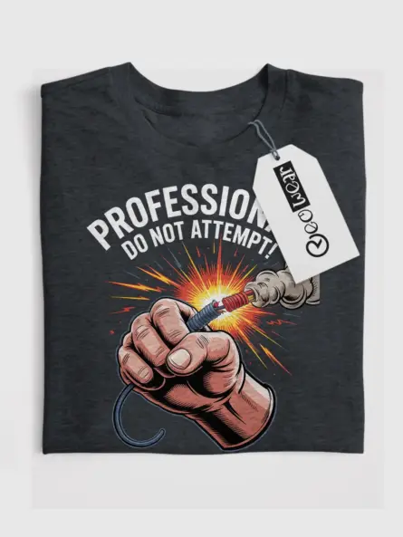Funny Electrician Tee – Professional Do Not Attempt Design - Image 4