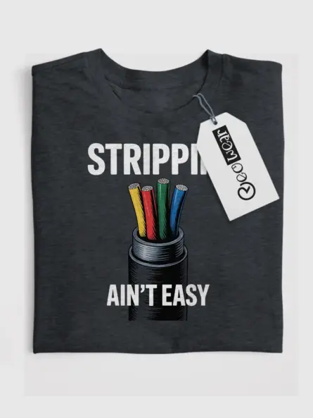 Funny Electrician T Shirt for Wire Stripping Pros - Image 4