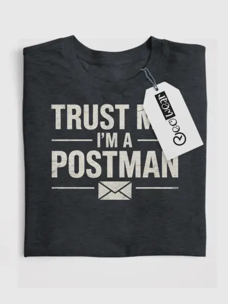 Funny Postman T-Shirt Trust Me Design - Image 7