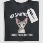 funny sphynx cat t-shirt