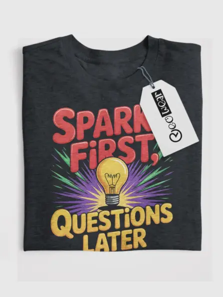 Funny Welding Shirt – Spark First, Questions Later Retro Tee for Tradesmen - Image 4