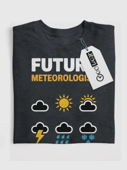 Unique Future Meteorologist T-Shirt with Weather Icons - Image 4