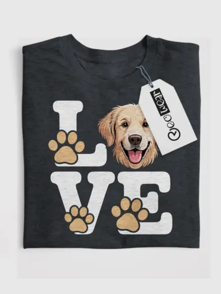 Golden Retriever Love Shirt – Adorable Minimalist Dog Lover Tee - Image 4