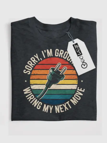 Grounded Electrician T-Shirt – Vintage Hard Hat Design - Image 4