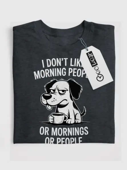 Grumpy Dog Coffee T-Shirt – Funny Anti-Morning Tee for Introverts - Image 4