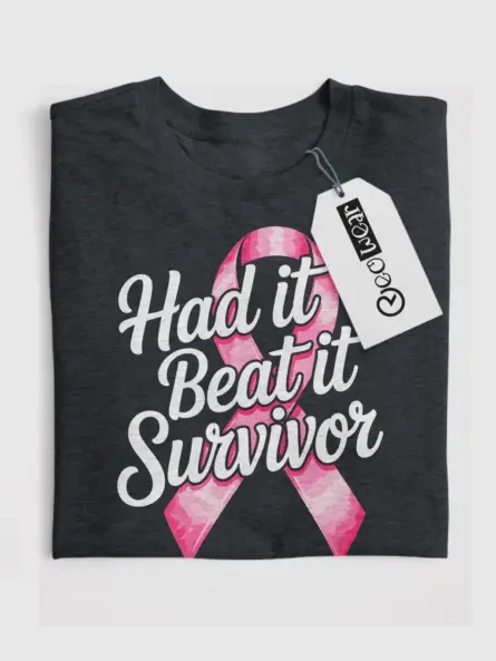 Had It Beat It Survivor Shirt – Watercolor Pink Ribbon Remission Tee - Image 5