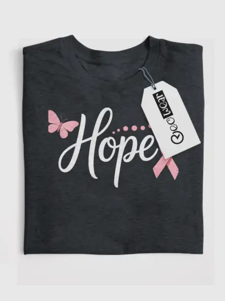 Hope Breast Cancer Shirt – Elegant Butterfly Ribbon Tee - Image 5