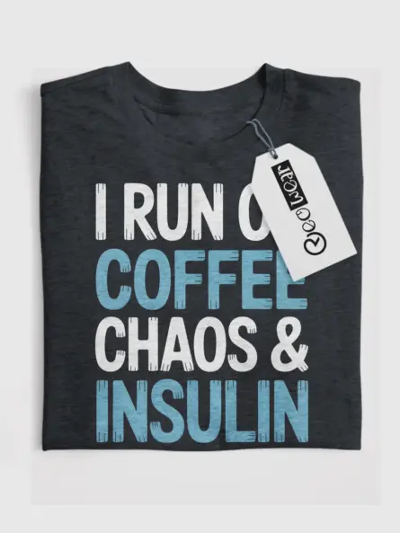 I Run on Coffee and Insulin Shirt – Funny Diabetes Awareness Graphic Tee - Image 7