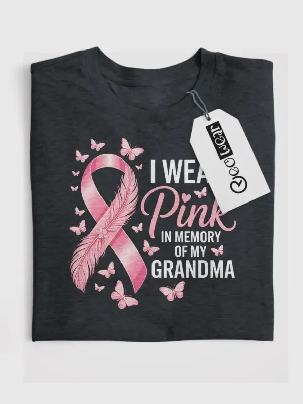 Dark Heather – Dark Heather memorial pink ribbon tee