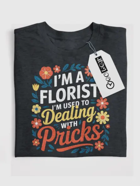 I’m A Florist I’m Used to Dealing with Pricks T-Shirt - Image 4