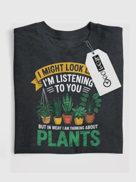 I Might Look Like I’m Listening To You But In My Head I’m Thinking About Plants T-Shirt - Image 4