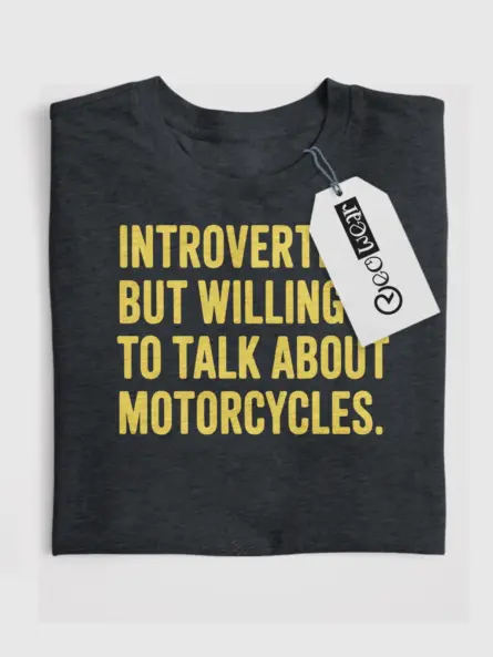 Bold Introvert Motorcycle T-Shirt – Vintage Humor for Bikers - Image 4