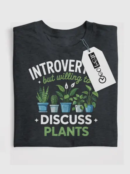 Introverted but Willing to Discuss Plants T-Shirt - Image 4