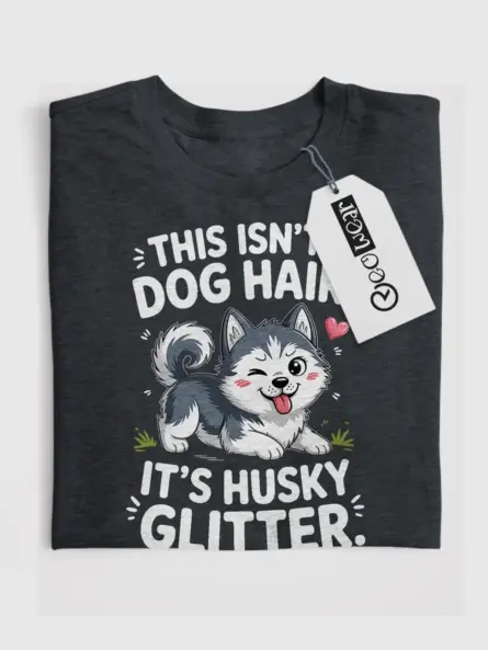 Husky Glitter Shirt – Cute Funny Dog Hair Tee for Husky Owners - Image 4
