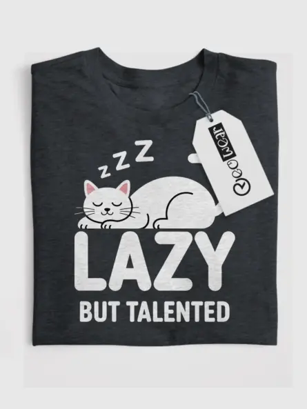 Lazy Cat Shirt – Funny & Minimalist Gift for Creative Students - Image 4