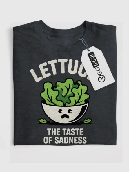 Lettuce the Taste of Sadness T-Shirt – Funny Food Meme Tee - Image 4