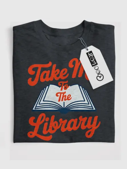 Retro Library Lover Shirt – Take Me to the Library Minimalist Tee - Image 4