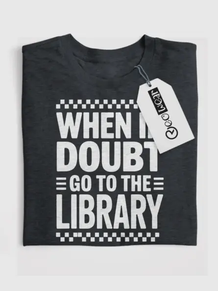 Library Quote Shirt – Bold Retro When in Doubt Go to the Library Tee - Image 4