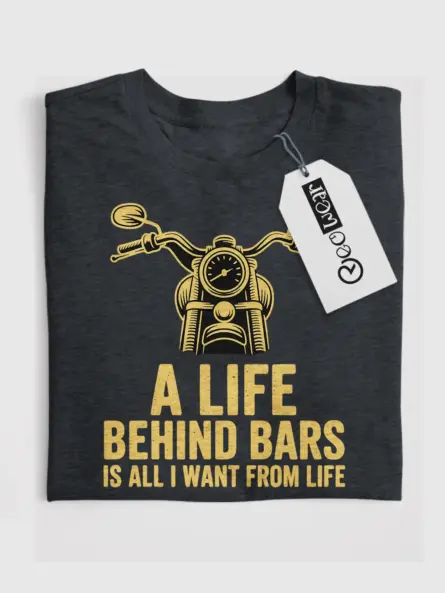 Life Behind Bars T-Shirt – Bold Retro Biker Art Tee - Image 4