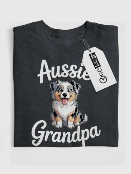 Cheerful Mini Aussie Mom Shirt – Aussie Grandpa Dog Tee - Image 4