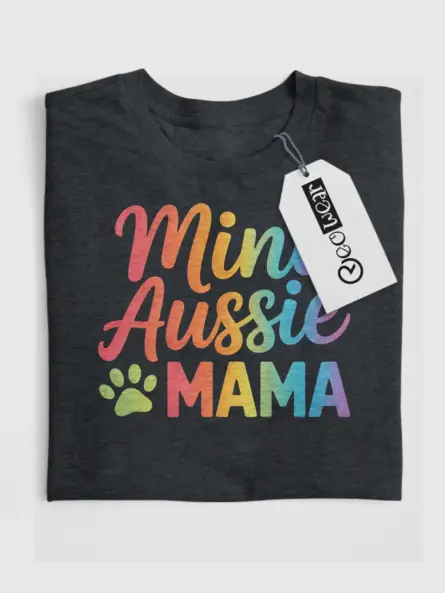 Mini Aussie Mom Shirt – Bold Rainbow Dog Mama Tee - Image 4