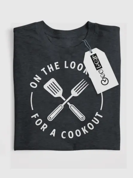 Minimalist Cookout T-Shirt – On the Lookout Design for BBQ Fans - Image 4