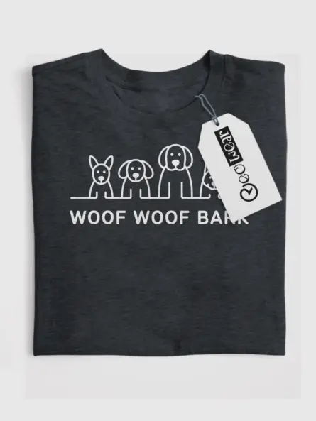 Minimalist Dog T-Shirt – Woof Woof Bark Tee for Pet Lovers - Image 4