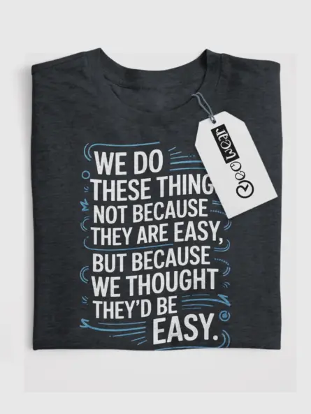 Motivational T-Shirt for New Professionals – Curved Quote Design - Image 4