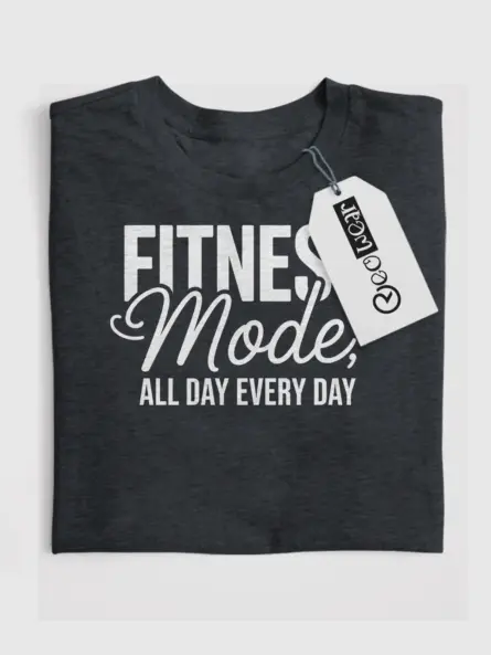 Motivational Workout T-Shirt for Women – Fitness Mode All Day Every Day - Image 4