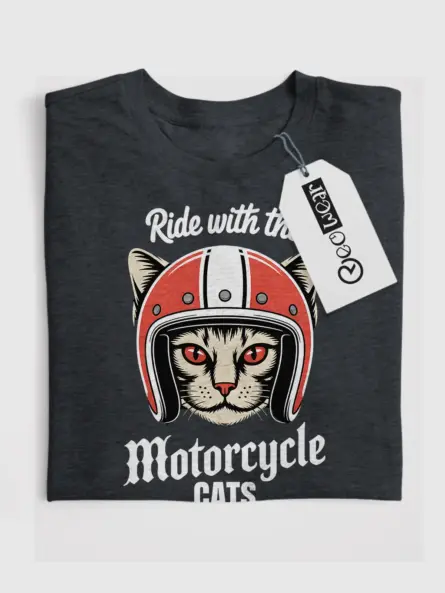Ride with the Motorcycle CATS – Funny Motorcycle Cat Shirt - Image 4