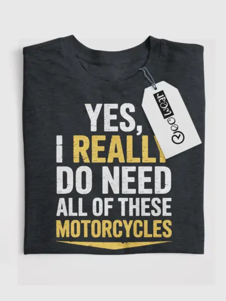 Bold Motorcycle Collector T Shirt with Vintage Humor Design - Image 4