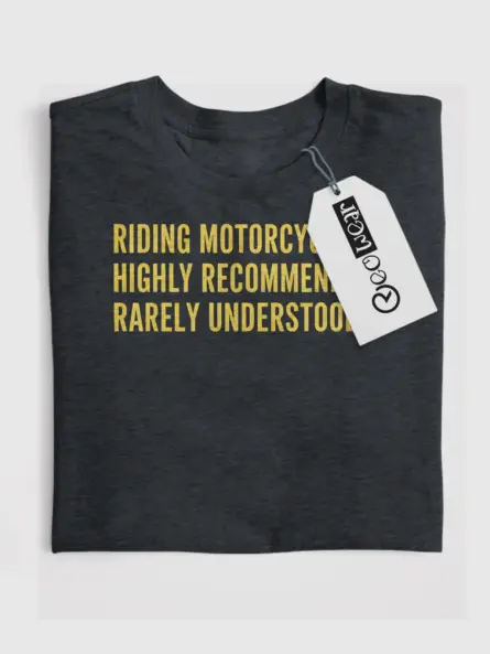 Striking Motorcycle Quote T-Shirt – Vintage Yellow Text on Black - Image 4
