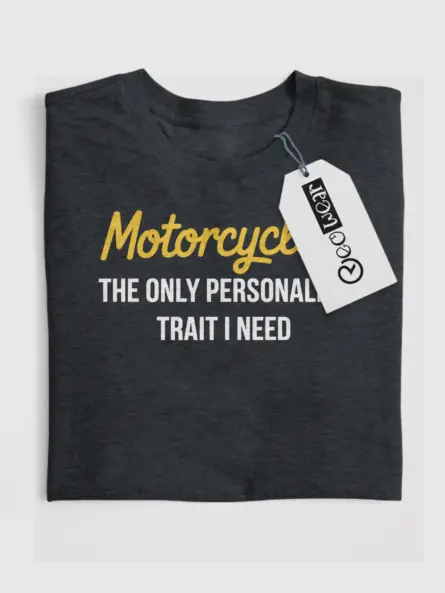 Witty Motorcycle Quote T-Shirt – Minimalist Personality Trait Biker Tee - Image 4