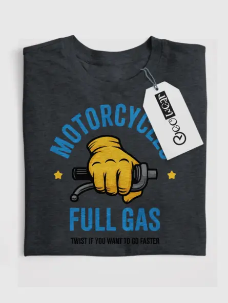 Bold Motorcycle Throttle T-Shirt – Full Gas Retro Rider Style - Image 4