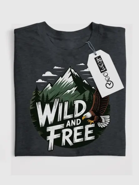 Wild and Free Mountain Adventure Eagle T-Shirt - Image 4