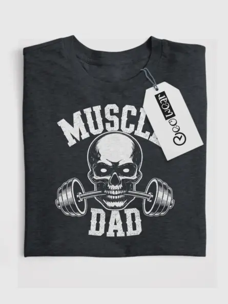 Muscle Dad Graphic Gym T-Shirt for Hardcore Fitness Fathers - Image 4