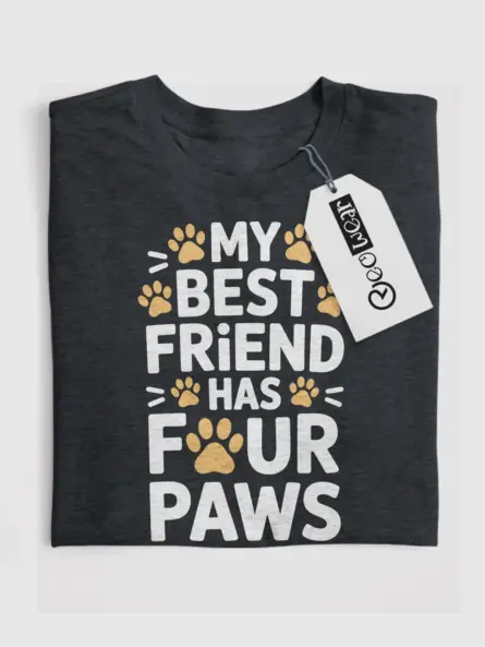 My Best Friend Has Four Paws Shirt – Bold Dog Lover Tee - Image 4